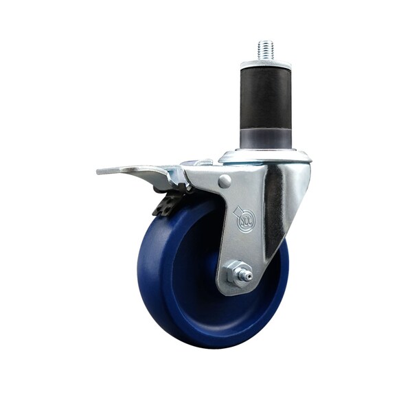Service Caster 4'' Solid Poly Swivel 1-5/8'' Expanding Stem Caster Total Lock Brake SCC-EXTTL20S414-SPUS-158 - main